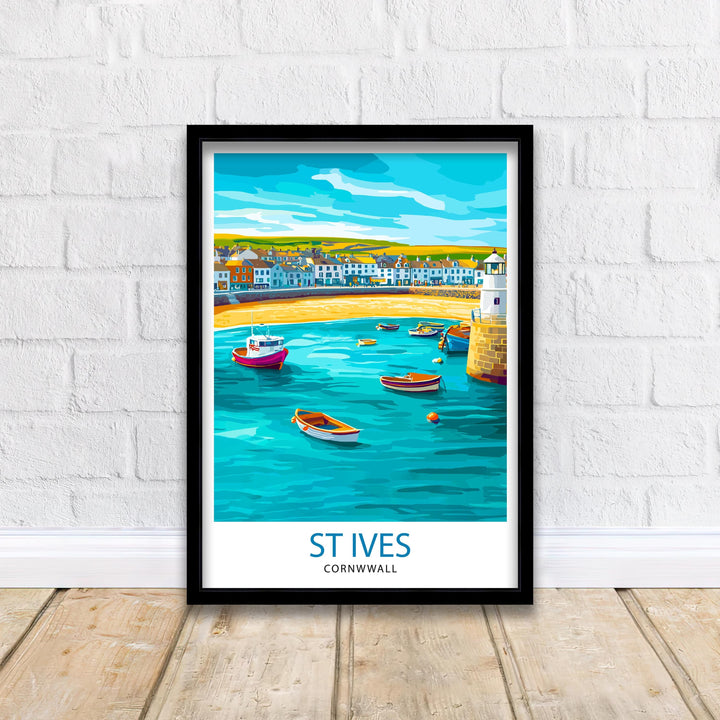 St Ives Cornwall Travel Poster Wall Decor Wall Art St Ives Landscape Wall Hanging Home Décor Cornwall Gift Art Lovers Scenic Print