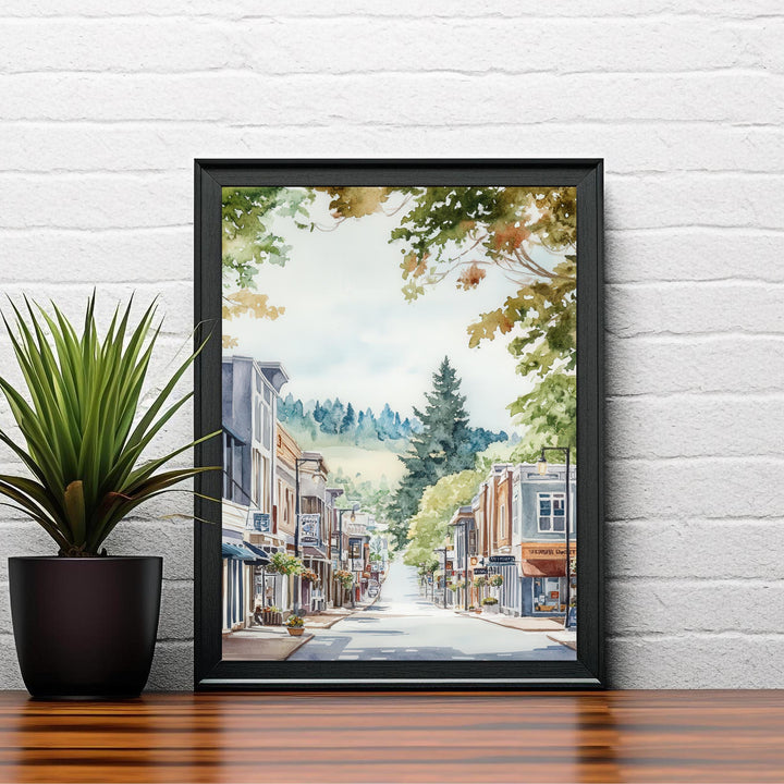 Beaverton Oregon Watercolor Travel Poster