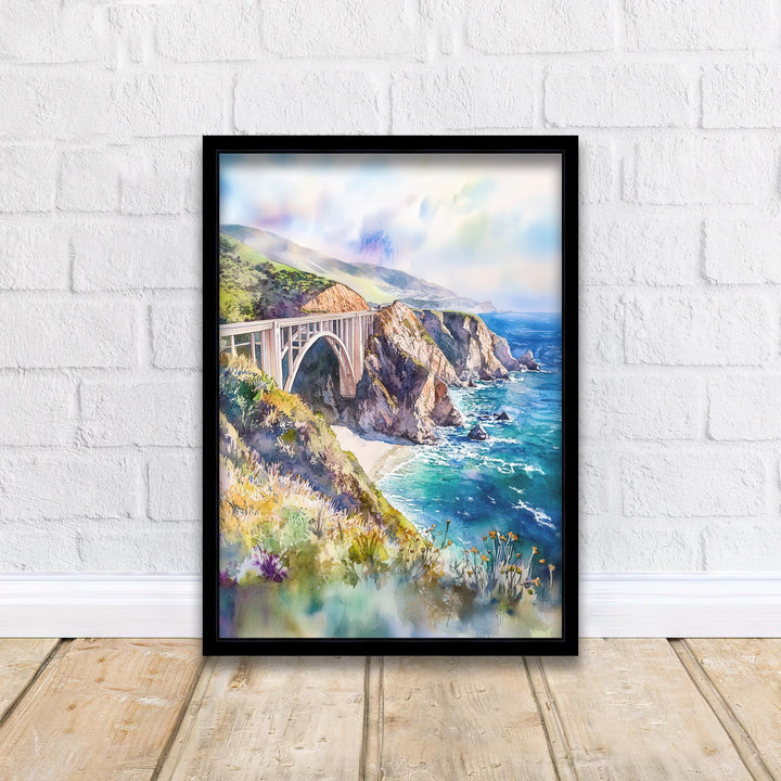 Big Sur California Watercolor Travel Print Wall Decor Wall Art Big Sur Landscape Wall Hanging Home Décor Coastal Gift Art Lovers Scenic