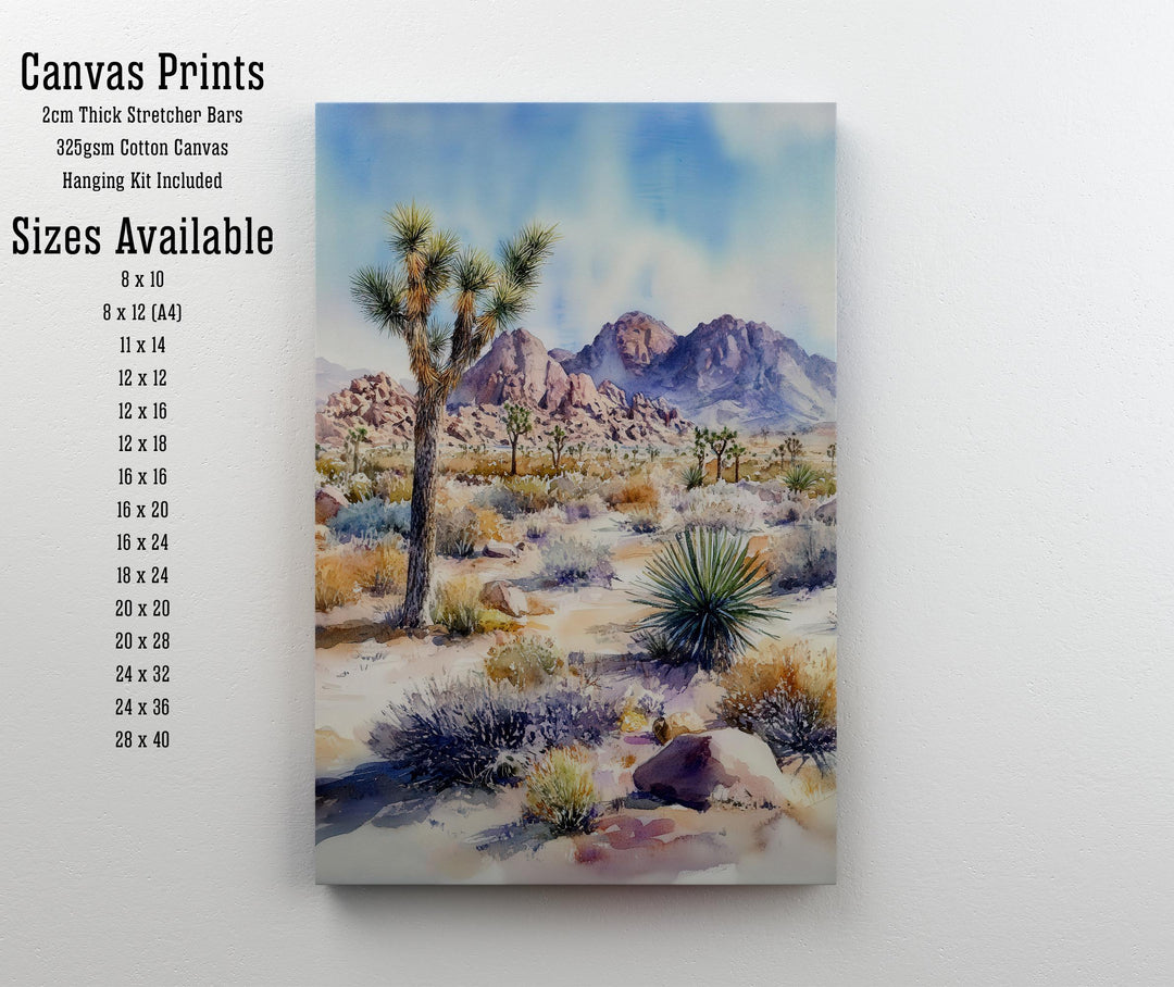 Joshua Tree National Park Watercolor Travel Print Wall Decor Wall Art Joshua Tree Landscape Wall Hanging Home Decor Desert Gift Art Lovers