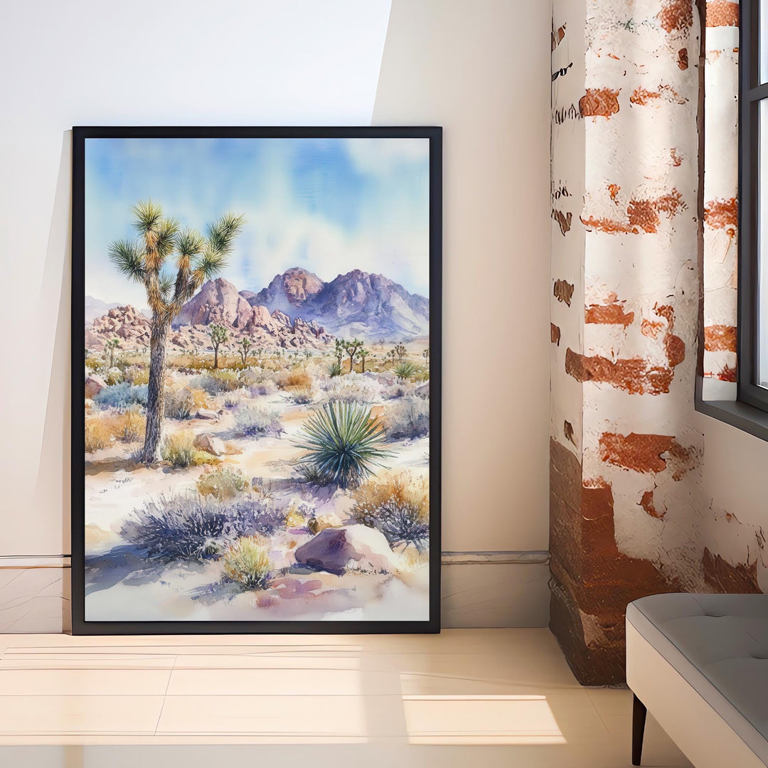 Joshua Tree National Park Watercolor Travel Print Wall Decor Wall Art Joshua Tree Landscape Wall Hanging Home Decor Desert Gift Art Lovers