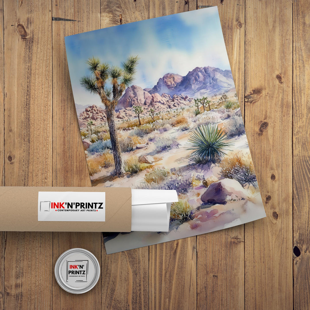 Joshua Tree National Park Watercolor Travel Poster