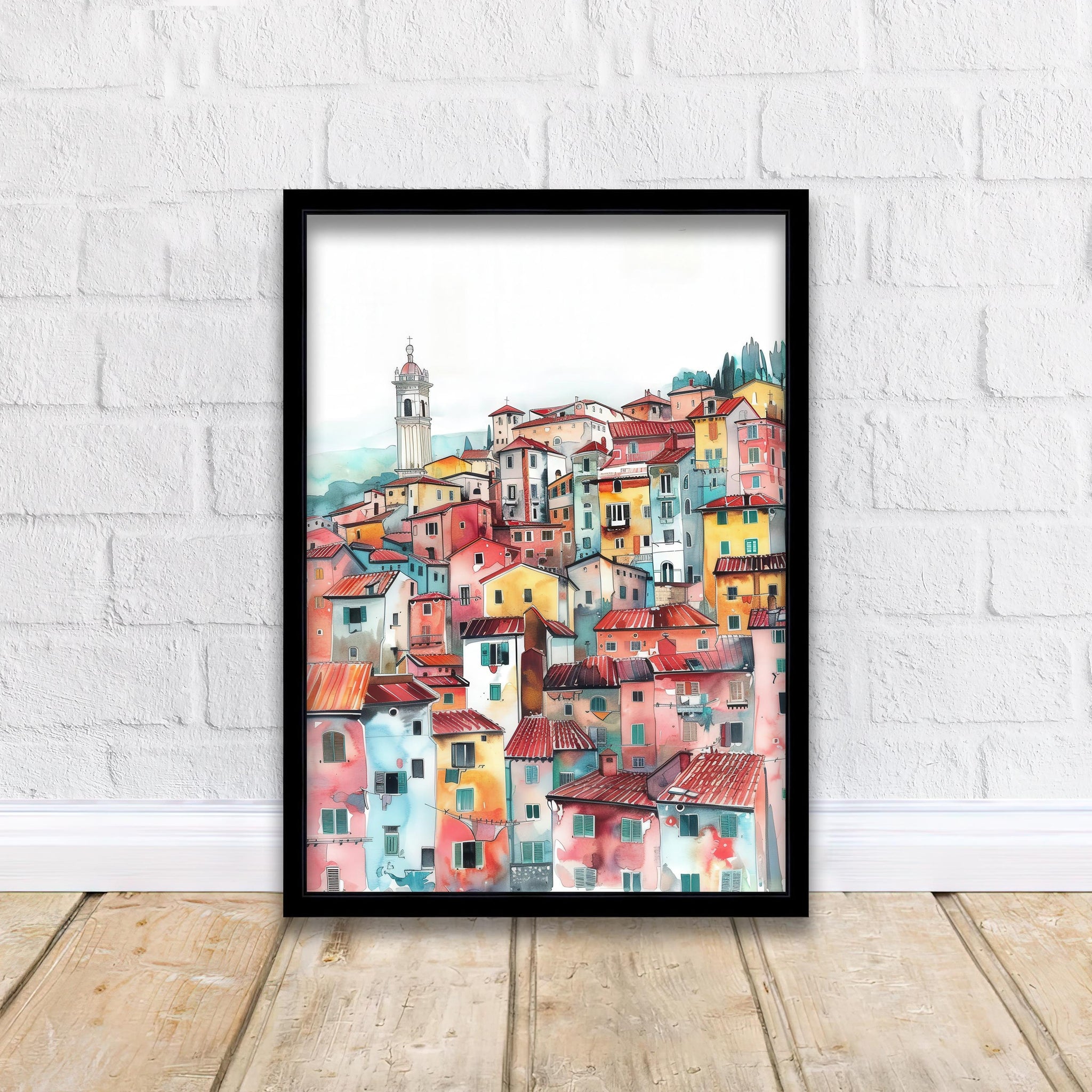 Lucca Italy Watercolor Travel Print Wall Decor Wall Art Lucca Landscape Wall Hanging Home Décor Italian City Gift Art Lovers Scenic Print