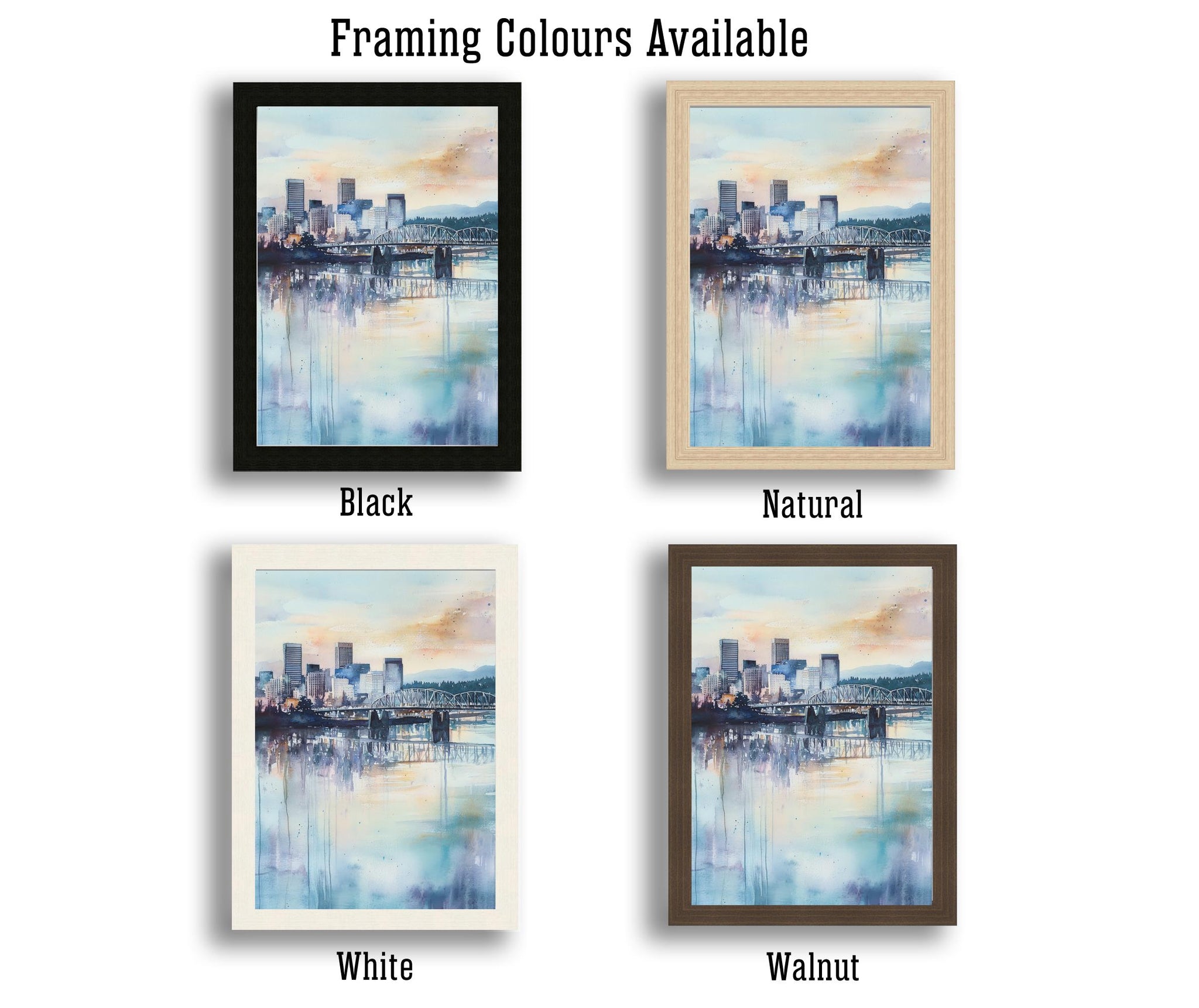 Portland Oregon Watercolor Travel Print Wall Decor Wall Art Portland Landscape Wall Hanging Home Décor Oregon City Gift Art Lovers Scenic