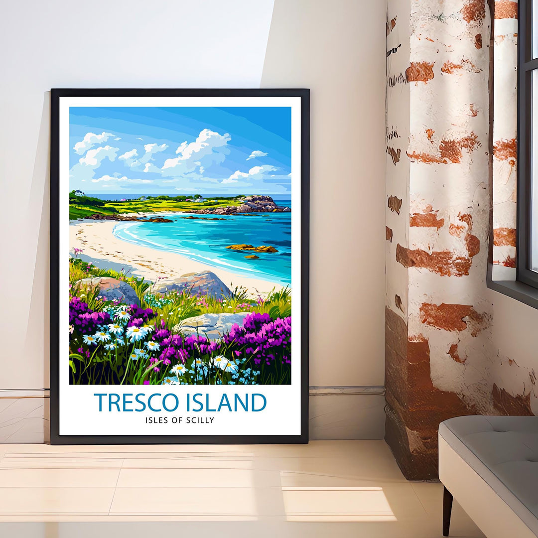 Tresco Island Isles of Scilly Travel Poster