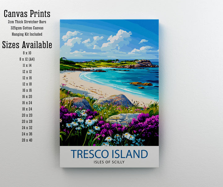 Tresco Island Isles of Scilly Travel Poster Wall Decor Wall Art Tresco Island Landscape Wall Hanging Home Décor Isles of Scilly Gift Art