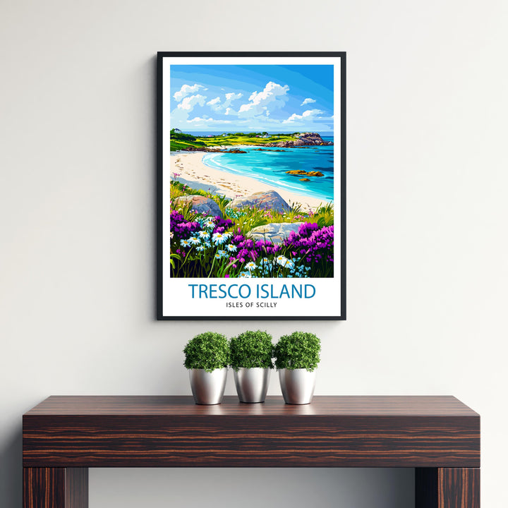 Tresco Island Isles of Scilly Travel Poster Wall Decor Wall Art Tresco Island Landscape Wall Hanging Home Décor Isles of Scilly Gift Art