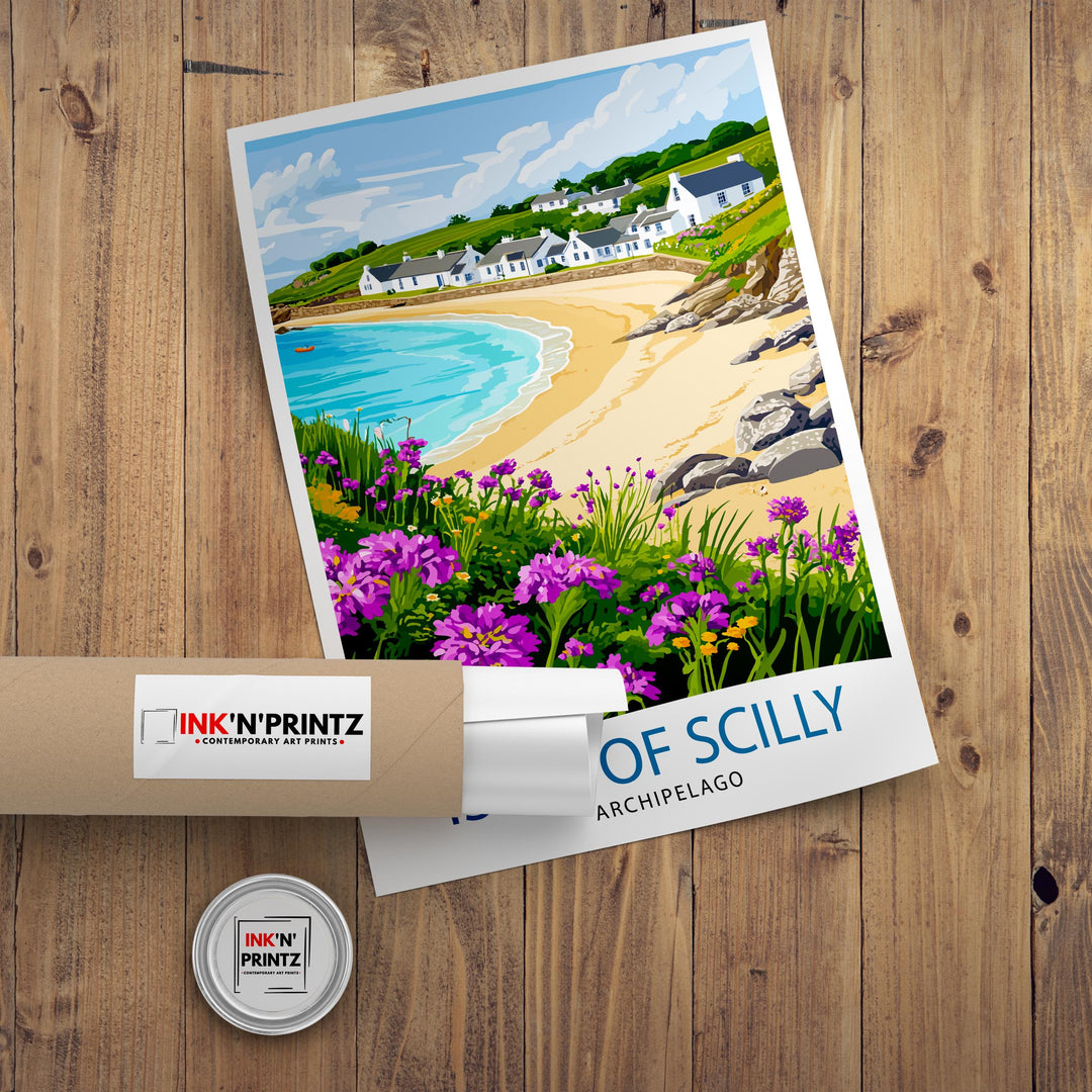 Isles of Scilly Travel Poster Wall Decor Wall Art Isles of Scilly Landscape Wall Hanging Home Décor Isles of Scilly Gift Art Lovers Scenic