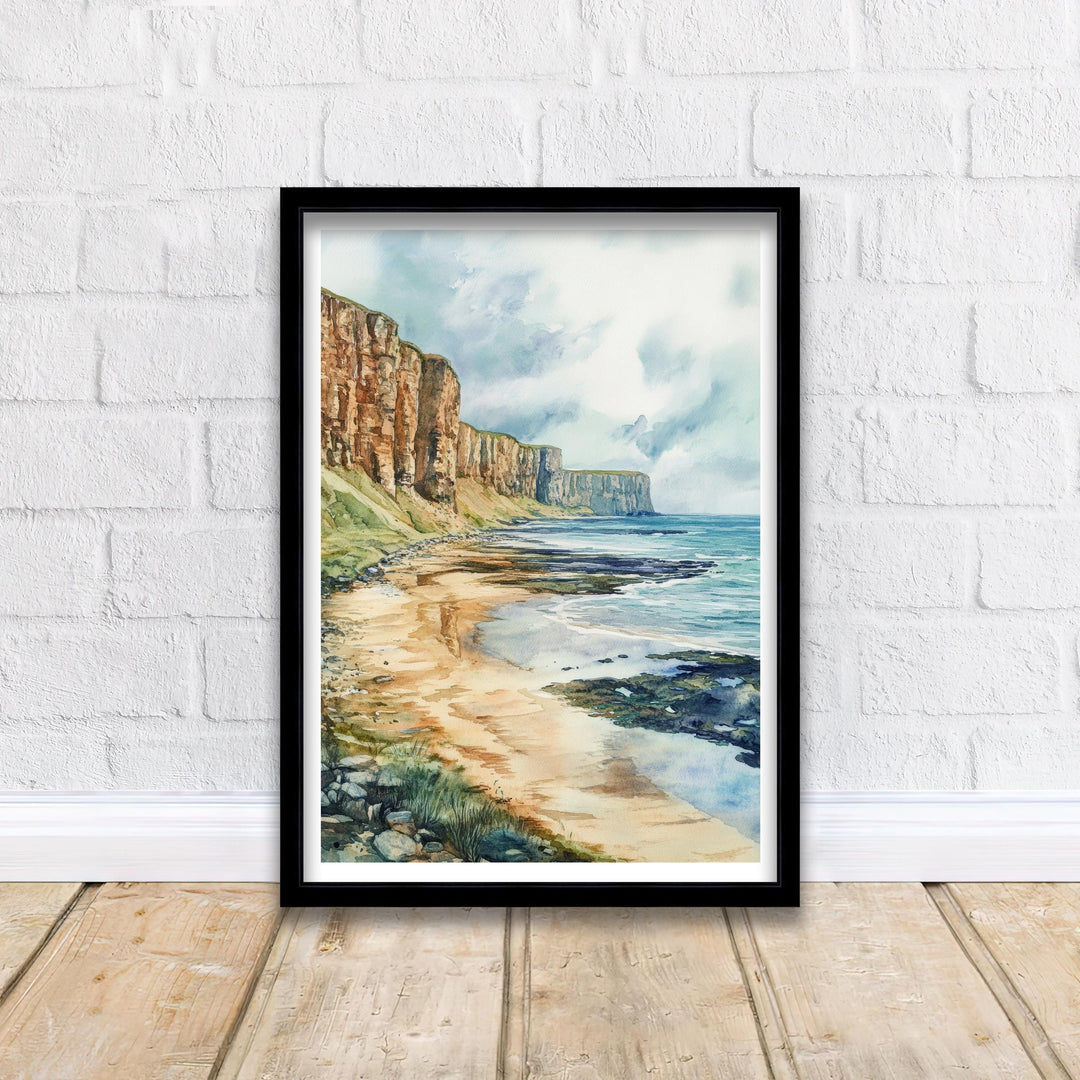 Orkney Island Watercolor Travel Poster