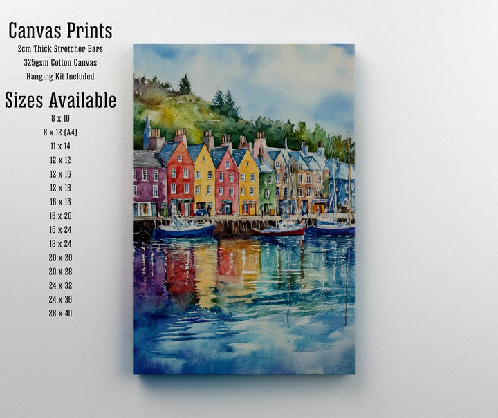 Tobermory Isle of Mull Watercolor Travel Print Wall Decor Wall Art Tobermory Landscape Wall Hanging Home Décor Scottish Island Gift Art