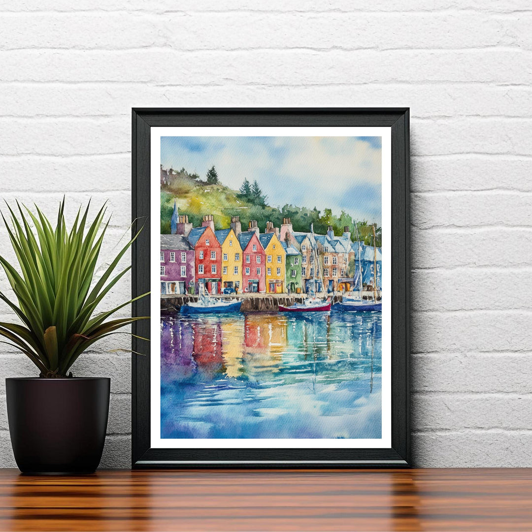 Tobermory Isle of Mull Watercolor Travel Poster