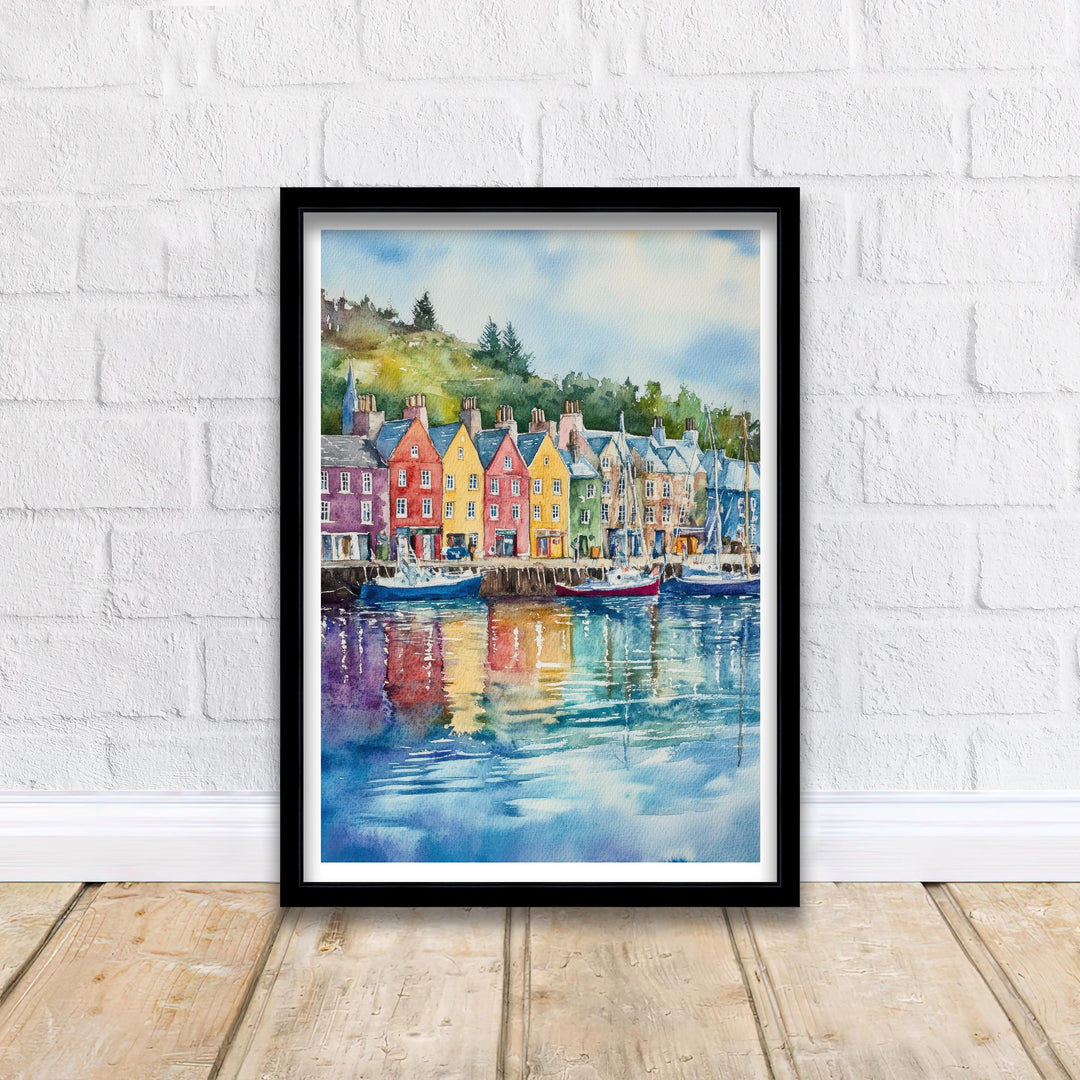 Tobermory Isle of Mull Watercolor Travel Poster