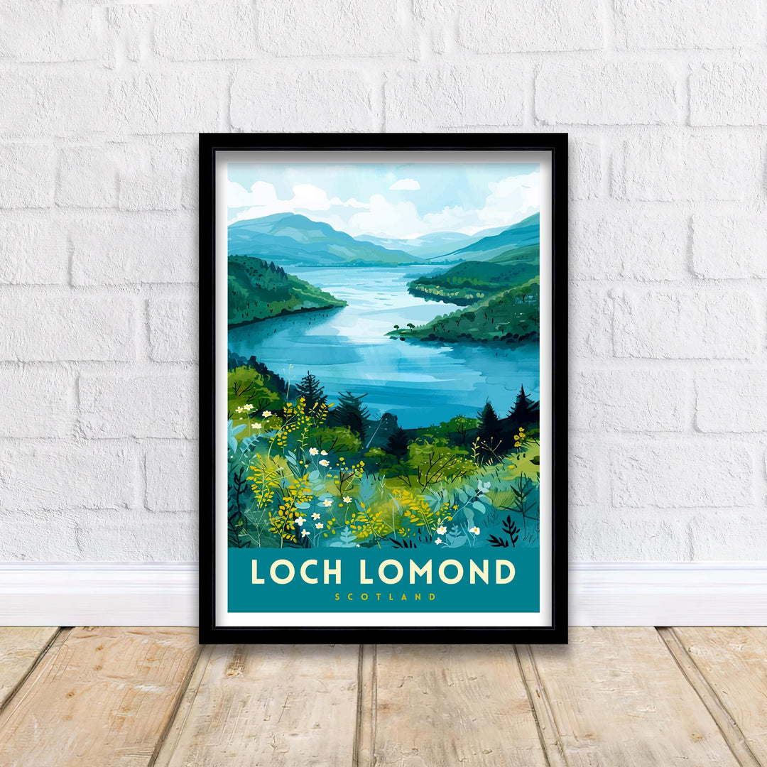 Loch Lomond Scotland Travel Poster Wall Decor Wall Art Loch Lomond Landscape Wall Hanging Home Décor Scottish Highlands Gift Art Lovers