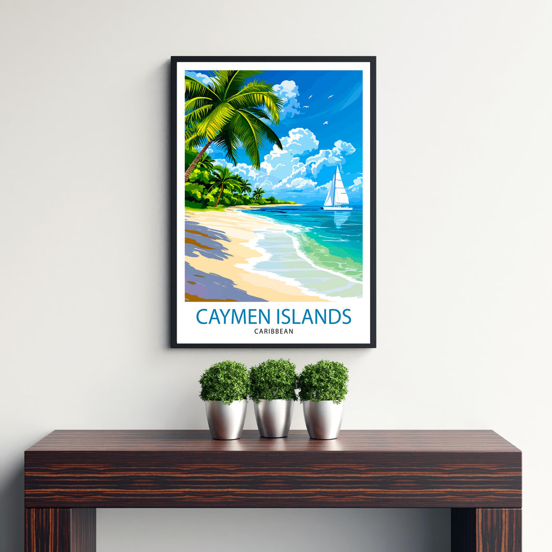 Cayman Islands Travel Poster Wall Decor Wall Art Cayman Islands Landscape Wall Hanging Home Décor Caribbean Gift Art Lovers Scenic Print