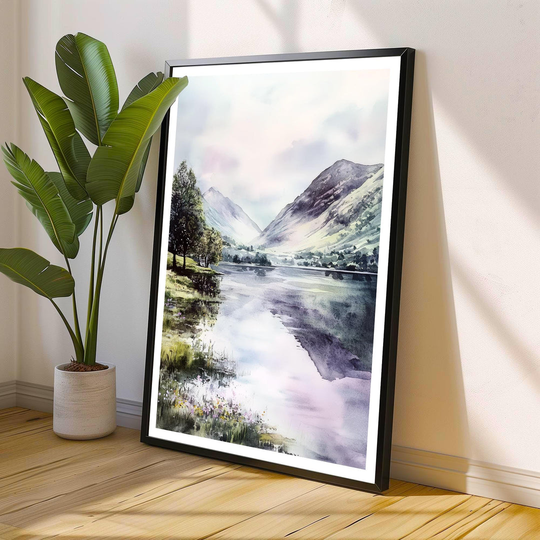 Buttermere Watercolor Travel Poster