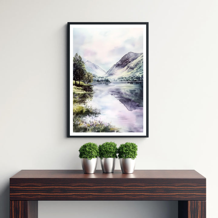 Buttermere Watercolor Travel Poster