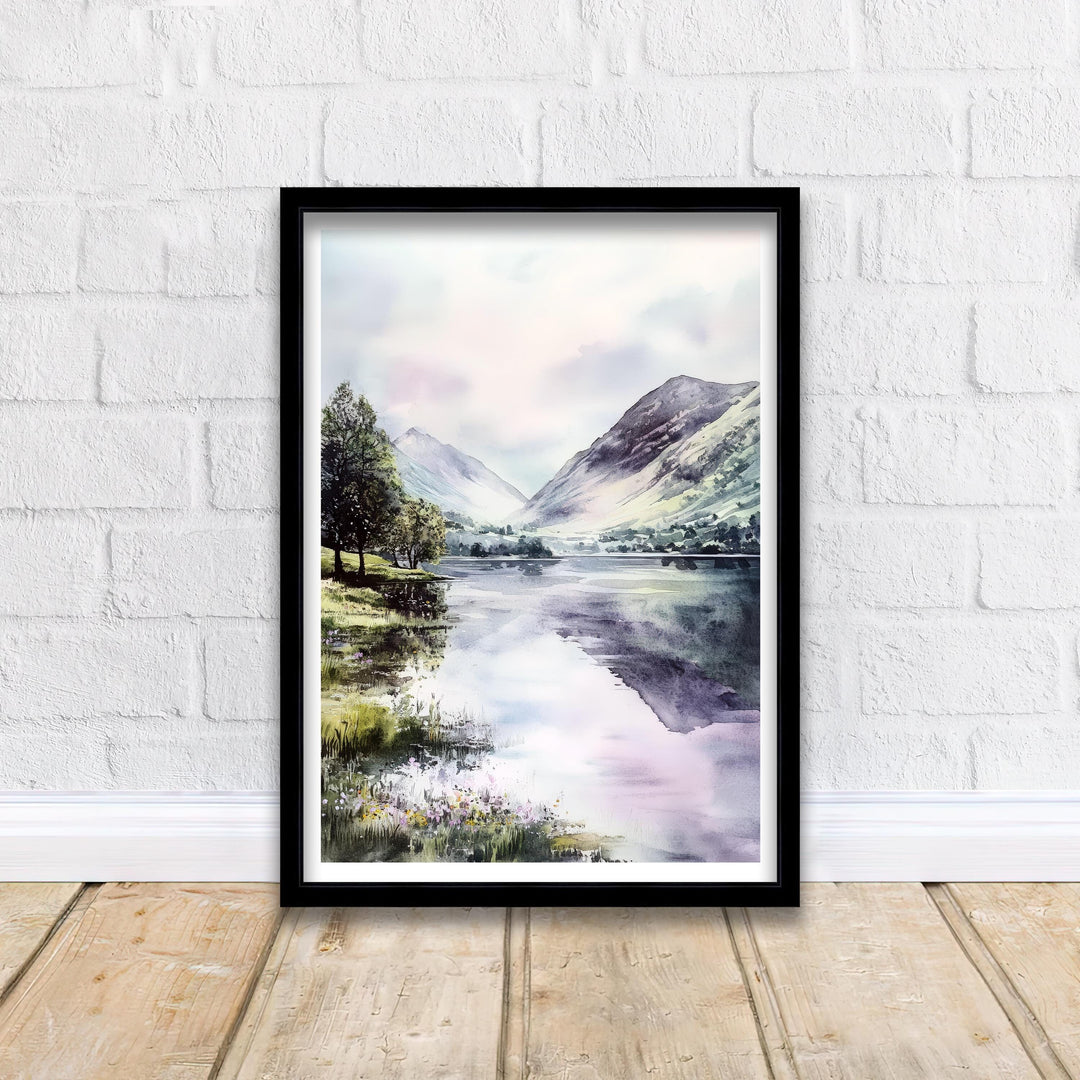 Buttermere Watercolor Travel Poster