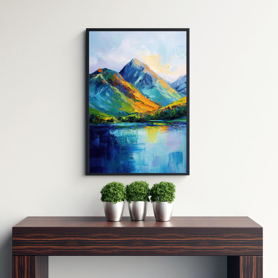 Cat Bells Cumbria Abstract Art Poster