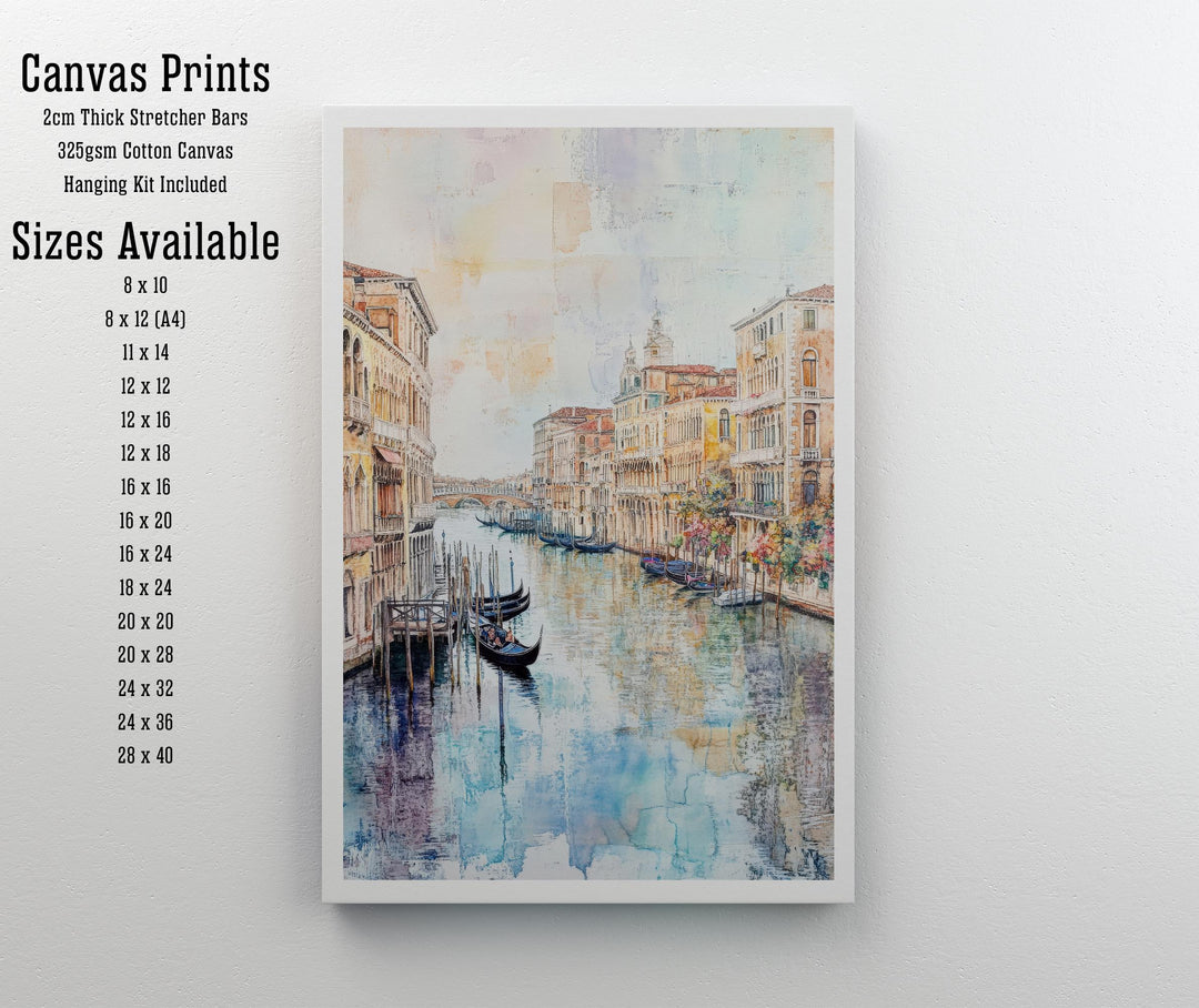 Venice Italy Watercolor Travel Print Wall Decor Wall Art Venice Landscape Wall Hanging Home Décor Italian City Gift Art Lovers Scenic Print