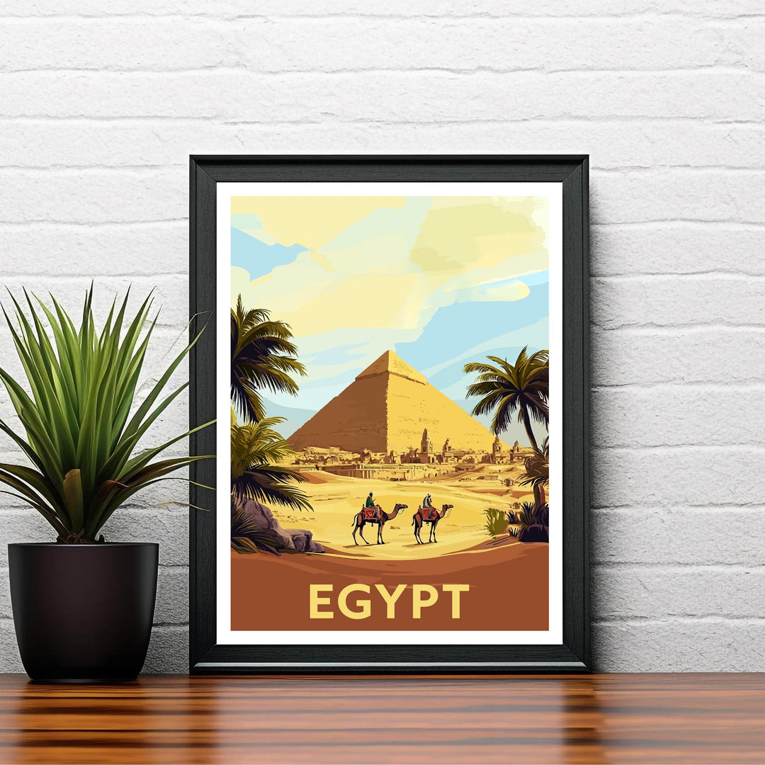 Vintage Egypt Travel Poster Wall Decor Wall Art Egypt Landscape Wall Hanging Home Décor Egyptian Gift Art Lovers Scenic Print