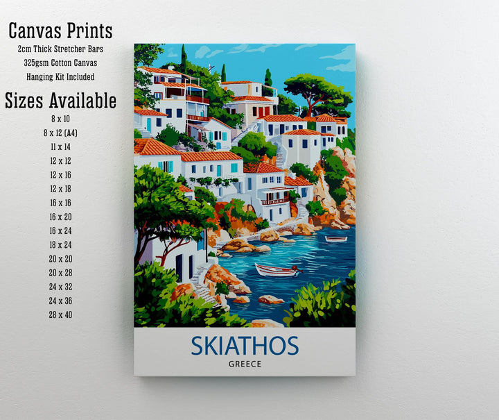 Skiathos Greece Travel Poster Wall Decor Wall Art Skiathos Landscape Wall Hanging Home Décor Greek Island Gift Art Lovers Scenic Print