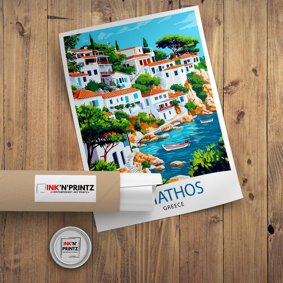 Skiathos Greece Travel Poster Wall Decor Wall Art Skiathos Landscape Wall Hanging Home Décor Greek Island Gift Art Lovers Scenic Print