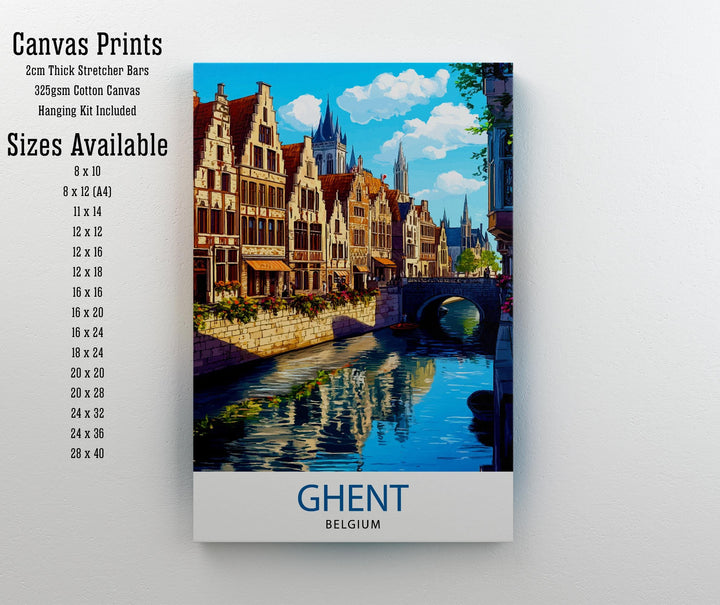 Ghent Belgium Travel Poster Wall Decor Wall Art Ghent Landscape Wall Hanging Home Décor Belgian City Gift Art Lovers Scenic Print