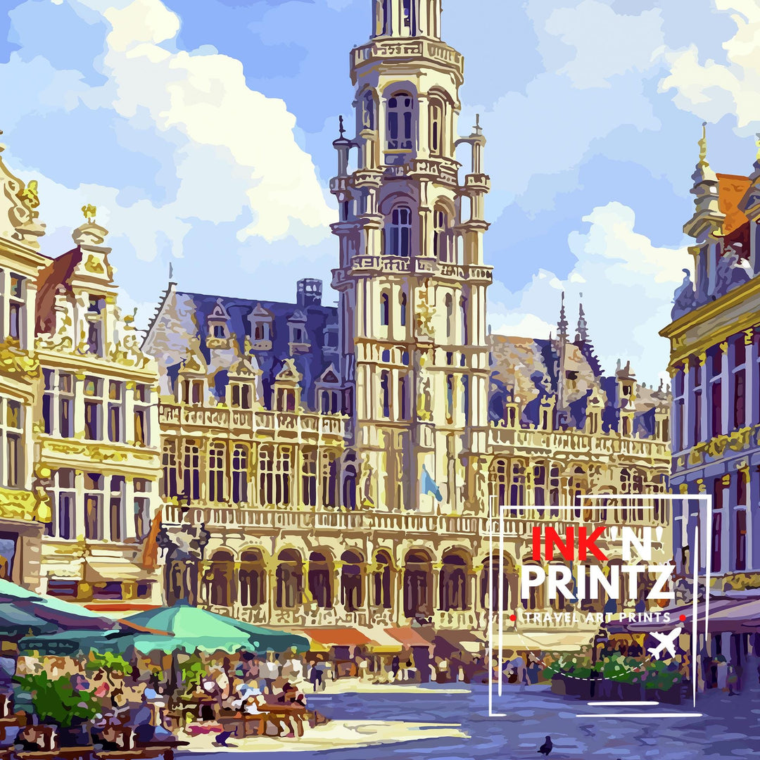 Ghent Belgium Travel Poster Wall Decor Wall Art Ghent Landscape Wall Hanging Home Décor Belgian City Gift Art Lovers Scenic Print