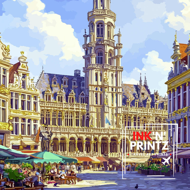 Ghent Belgium Travel Poster