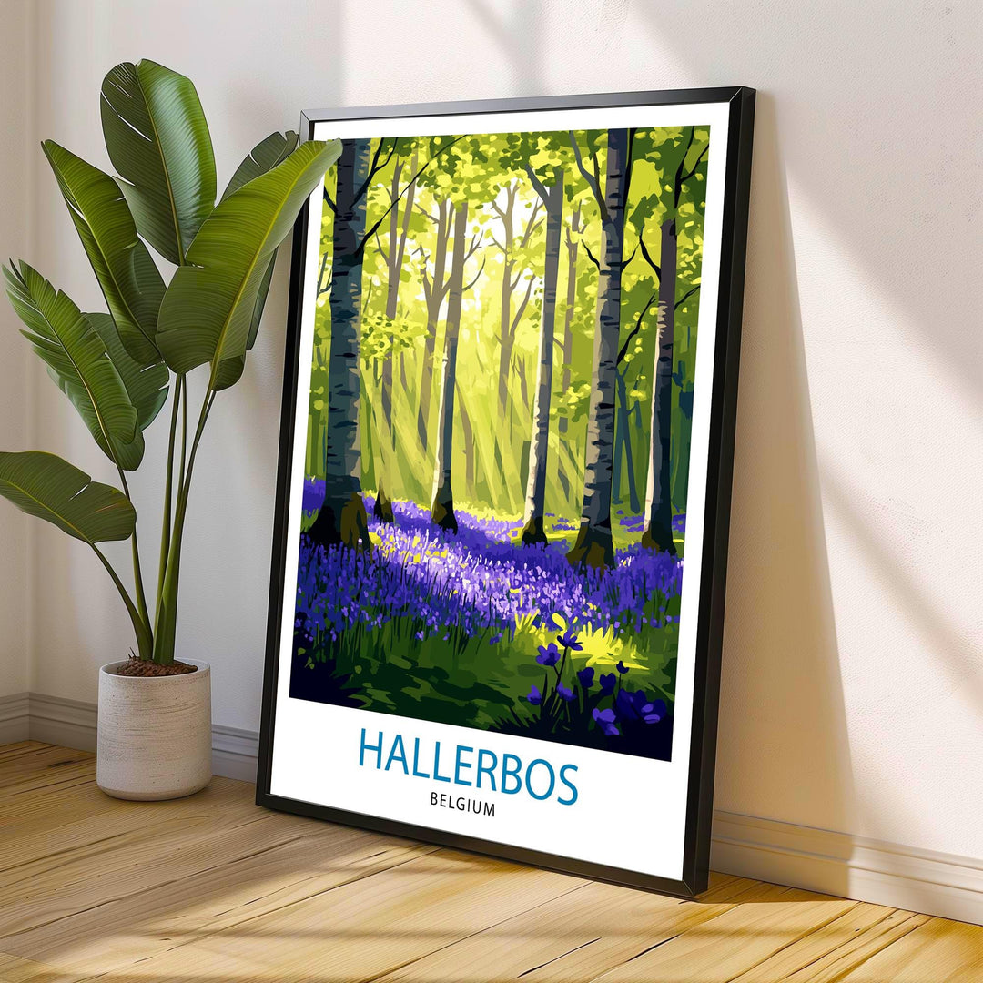 Hallerbos Forest Travel Poster Wall Decor Wall Art Hallerbos Landscape Wall Hanging Home Décor Belgian Forest Gift Art Lovers Scenic Print