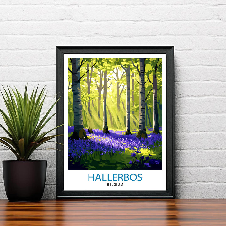 Hallerbos Forest Travel Poster Wall Decor Wall Art Hallerbos Landscape Wall Hanging Home Décor Belgian Forest Gift Art Lovers Scenic Print