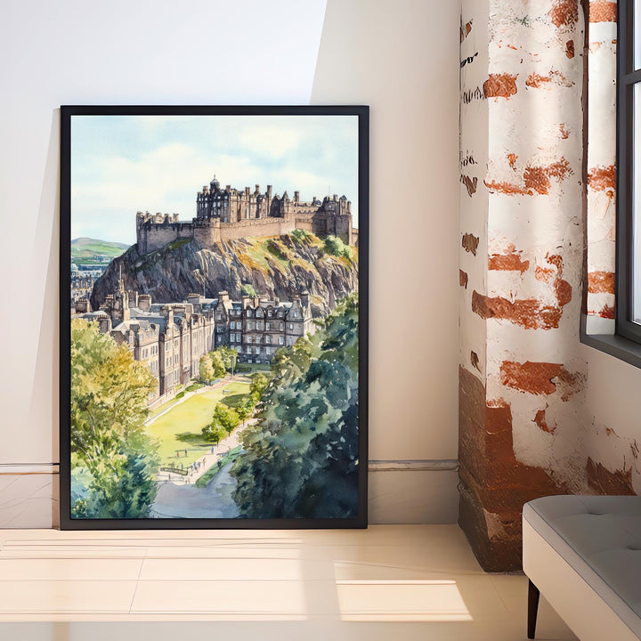 Edinburgh Watercolor Travel Poster