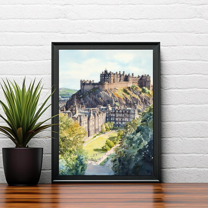 Edinburgh Watercolor Travel Poster