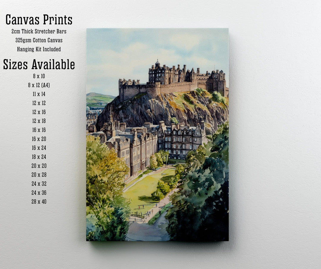 Edinburgh Watercolor Travel Poster