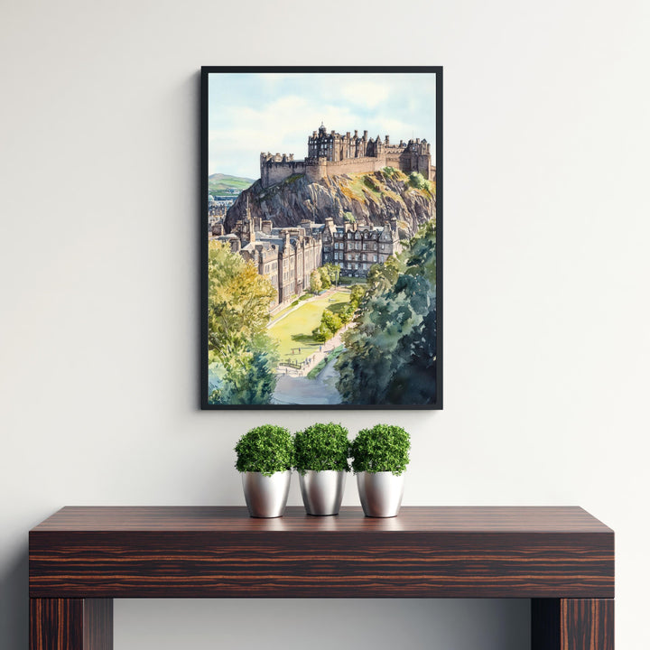 Edinburgh Watercolor Travel Poster