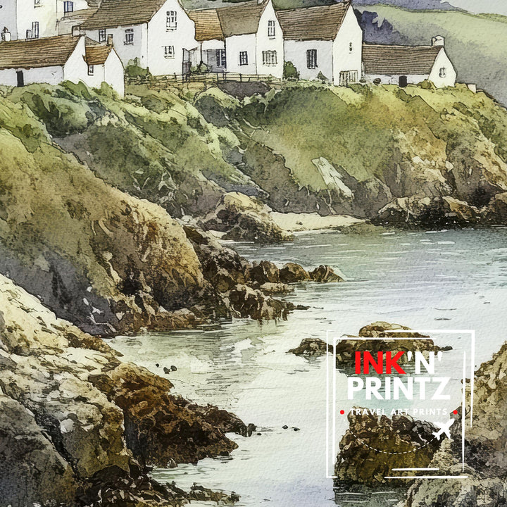 Isle of Barra Watercolor Travel Poster