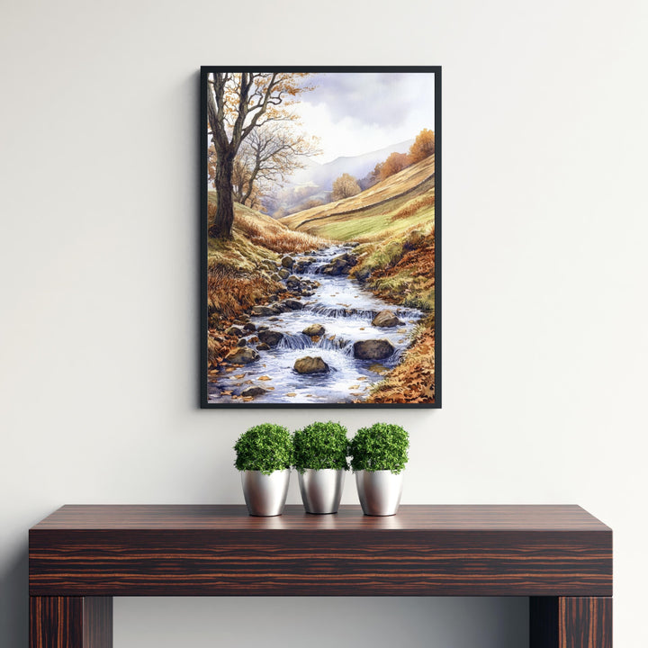 Lake District Watercolor Travel Poster