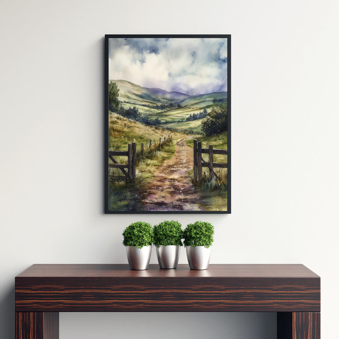 Scottish Borders Watercolor Travel Poster