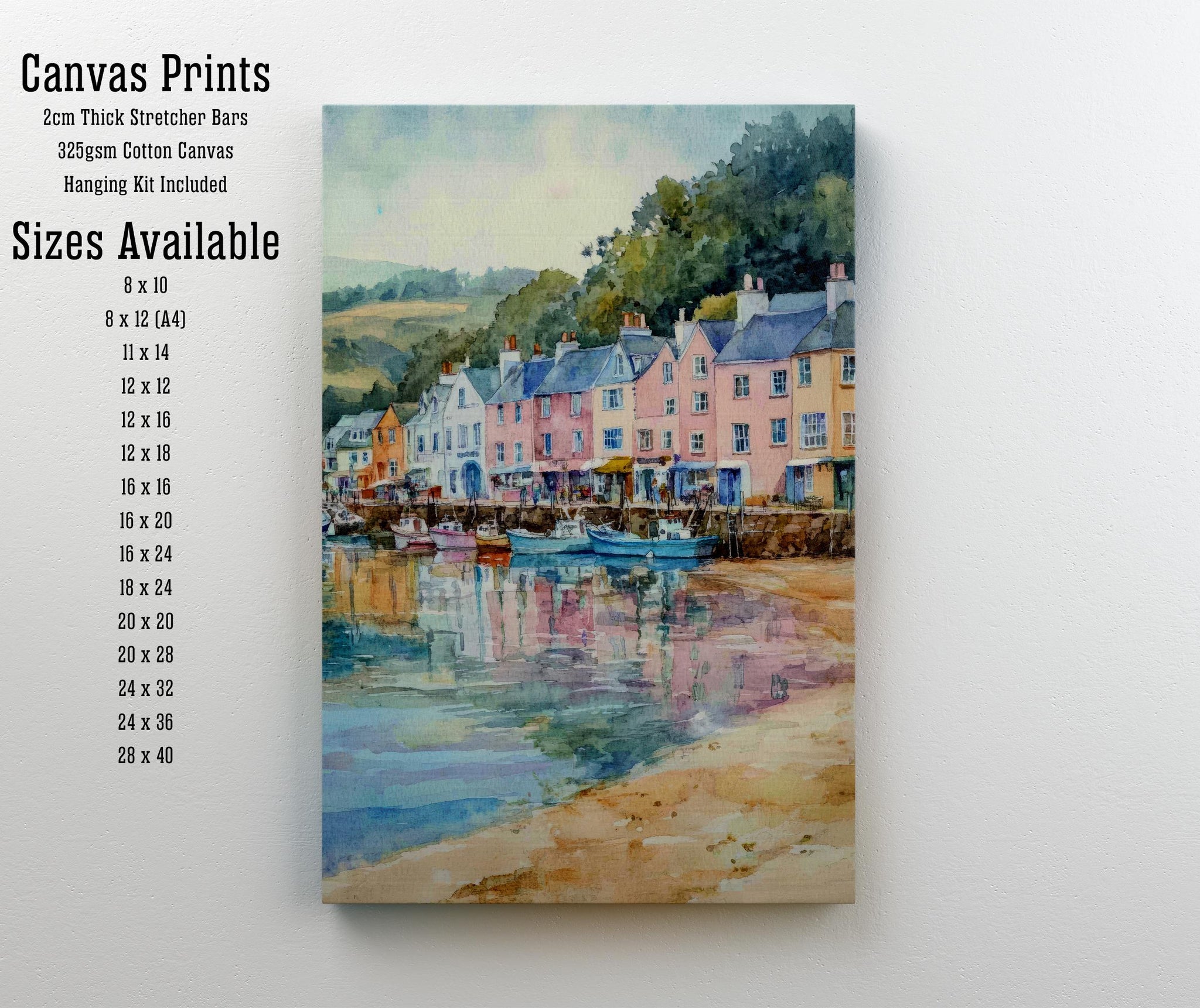 Looe Cornwall Watercolor Travel Print Wall Decor Wall Art Looe Landscape Wall Hanging Home Décor Cornwall Gift Art Lovers Scenic Print