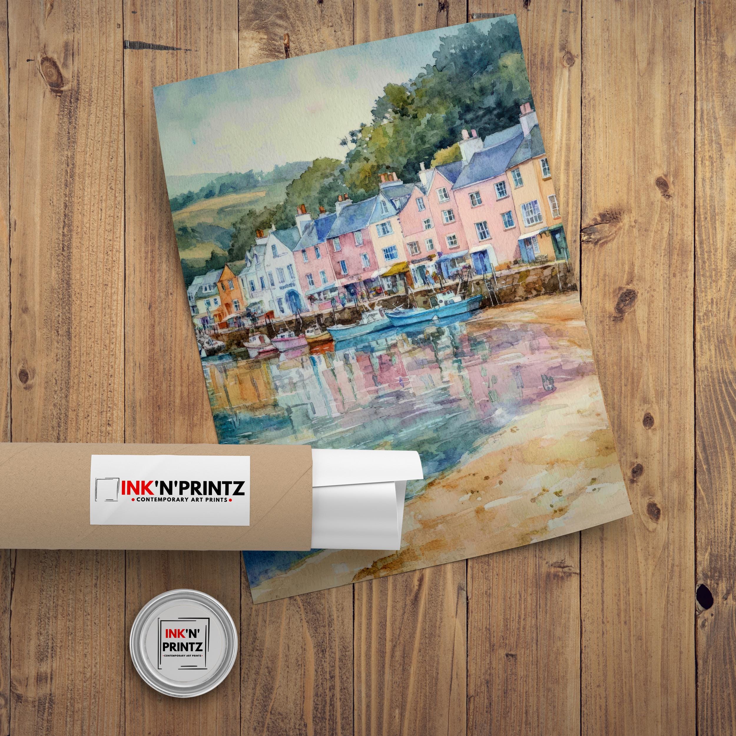 Looe Cornwall Watercolor Travel Print Wall Decor Wall Art Looe Landscape Wall Hanging Home Décor Cornwall Gift Art Lovers Scenic Print