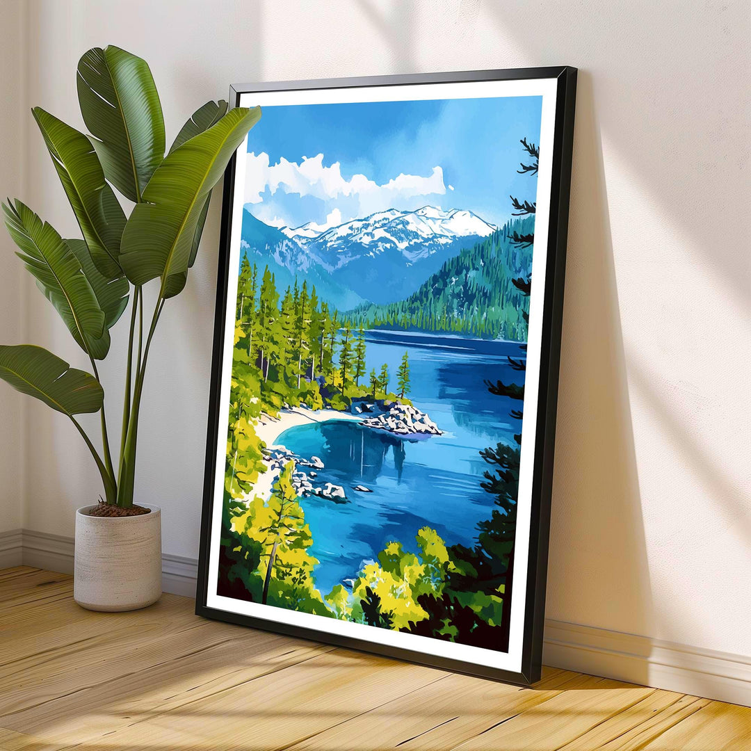 Emerald Bay State Park Travel Poster Wall Decor Wall Art Emerald Bay Landscape Wall Hanging Home Decor Lake Tahoe Gift Art Lovers