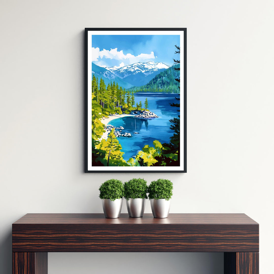 Emerald Bay State Park Travel Poster Wall Decor Wall Art Emerald Bay Landscape Wall Hanging Home Decor Lake Tahoe Gift Art Lovers