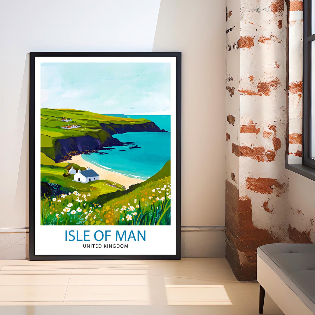 Isle of Man Travel Poster Wall Decor Wall Art Isle of Man Landscape Wall Hanging Home Décor UK Island Gift Art Lovers Scenic Print