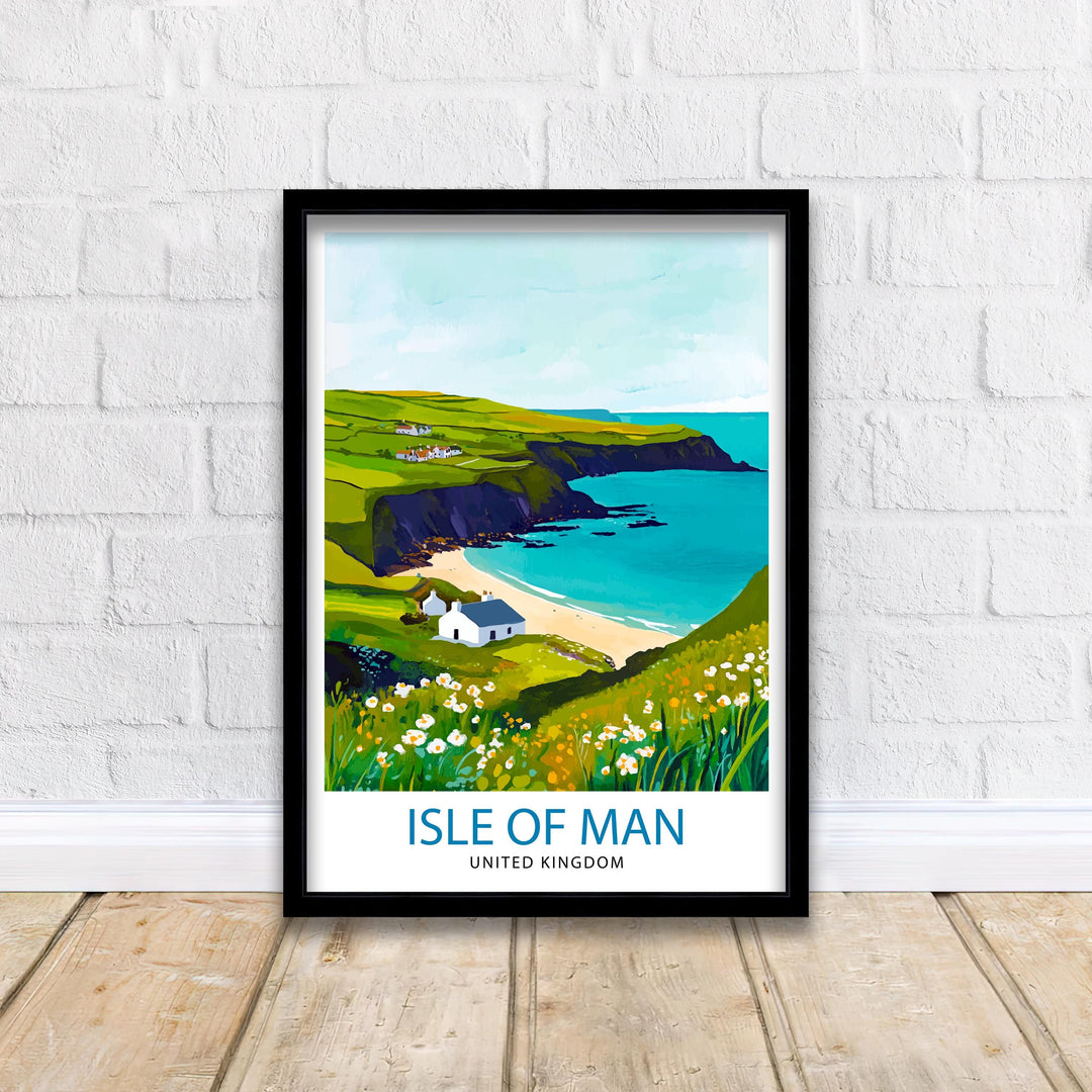 Isle of Man Travel Poster Wall Decor Wall Art Isle of Man Landscape Wall Hanging Home Décor UK Island Gift Art Lovers Scenic Print