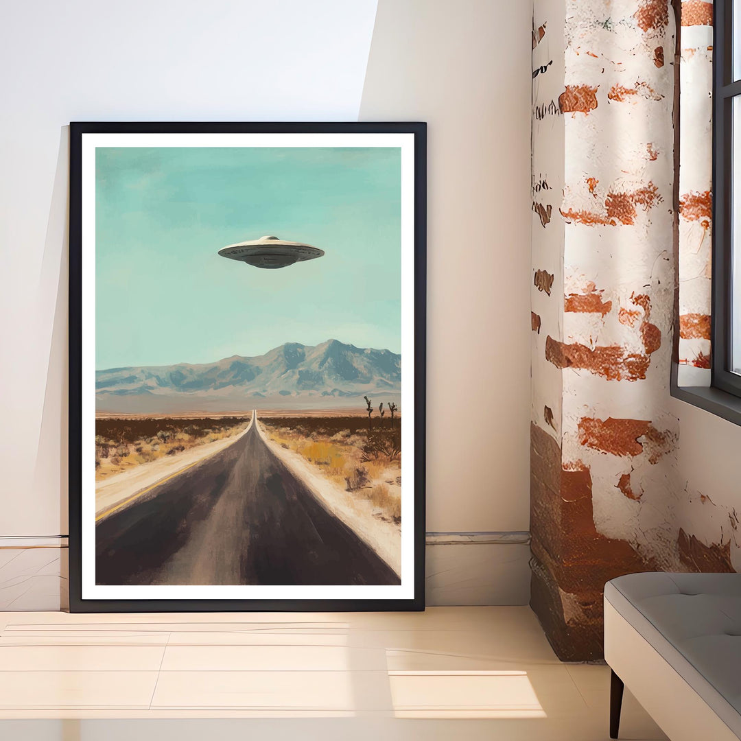 Area 51 Travel Poster Wall Decor Wall Art Nevada Landscape Wall Hanging Home Décor UFO Gift Art Lovers Sci-Fi Scenic Print