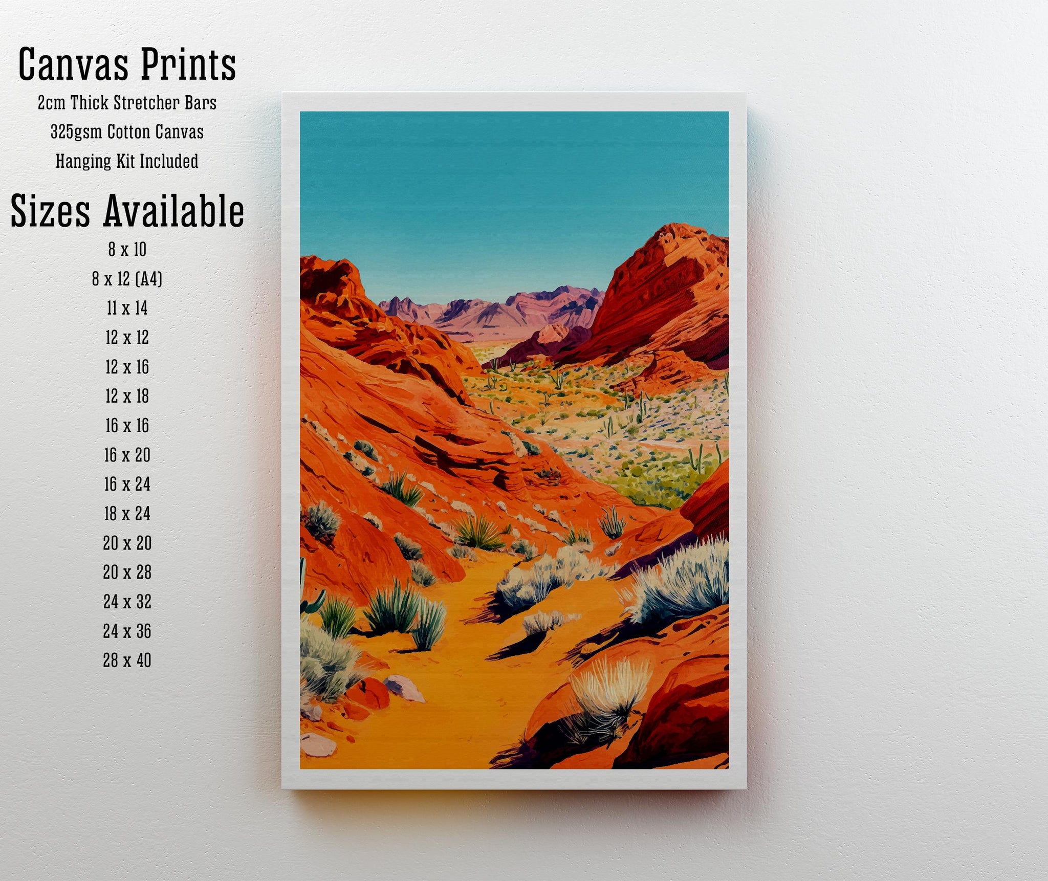Valley of Fire State Park Travel Poster Wall Decor Wall Art Valley of Fire Landscape Wall Hanging Home Décor Nevada Gift Art Lovers Scenic