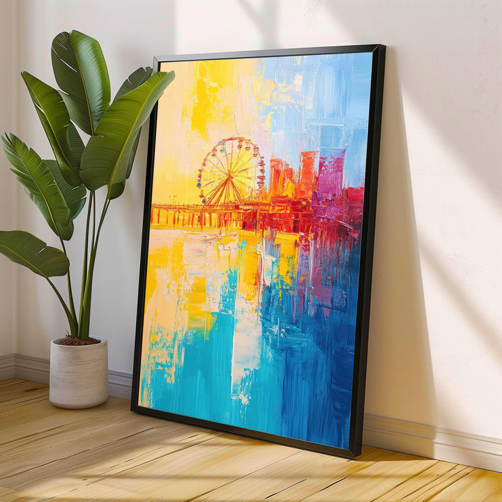 Santa Monica Pier Abstract Art Poster