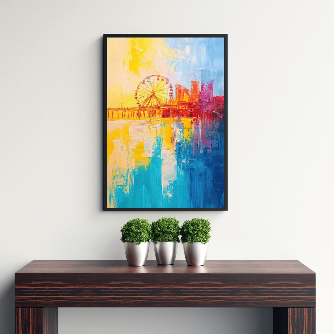 Santa Monica Pier Abstract Art Print Wall Decor Wall Art Santa Monica Pier Landscape Wall Hanging Home Décor California Beach Gift Art