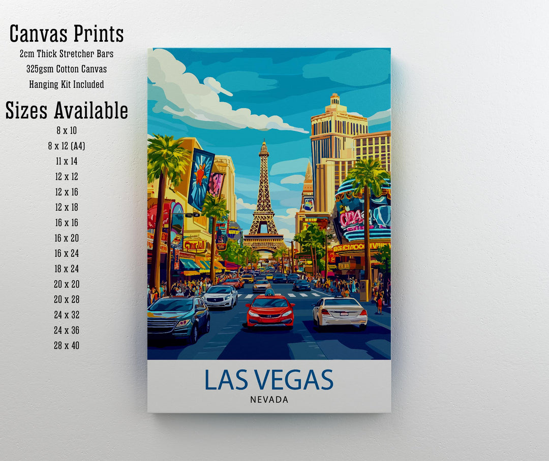 Las Vegas Travel Print Wall Decor Wall Art Las Vegas Landscape Wall Hanging Home Décor Nevada Gift Art Lovers Scenic Print