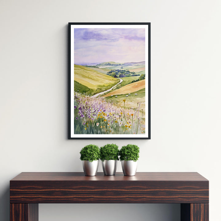 South Downs Watercolor Travel Print Wall Decor Wall Art South Downs Landscape Wall Hanging Home Décor English Countryside Gift Art Lovers